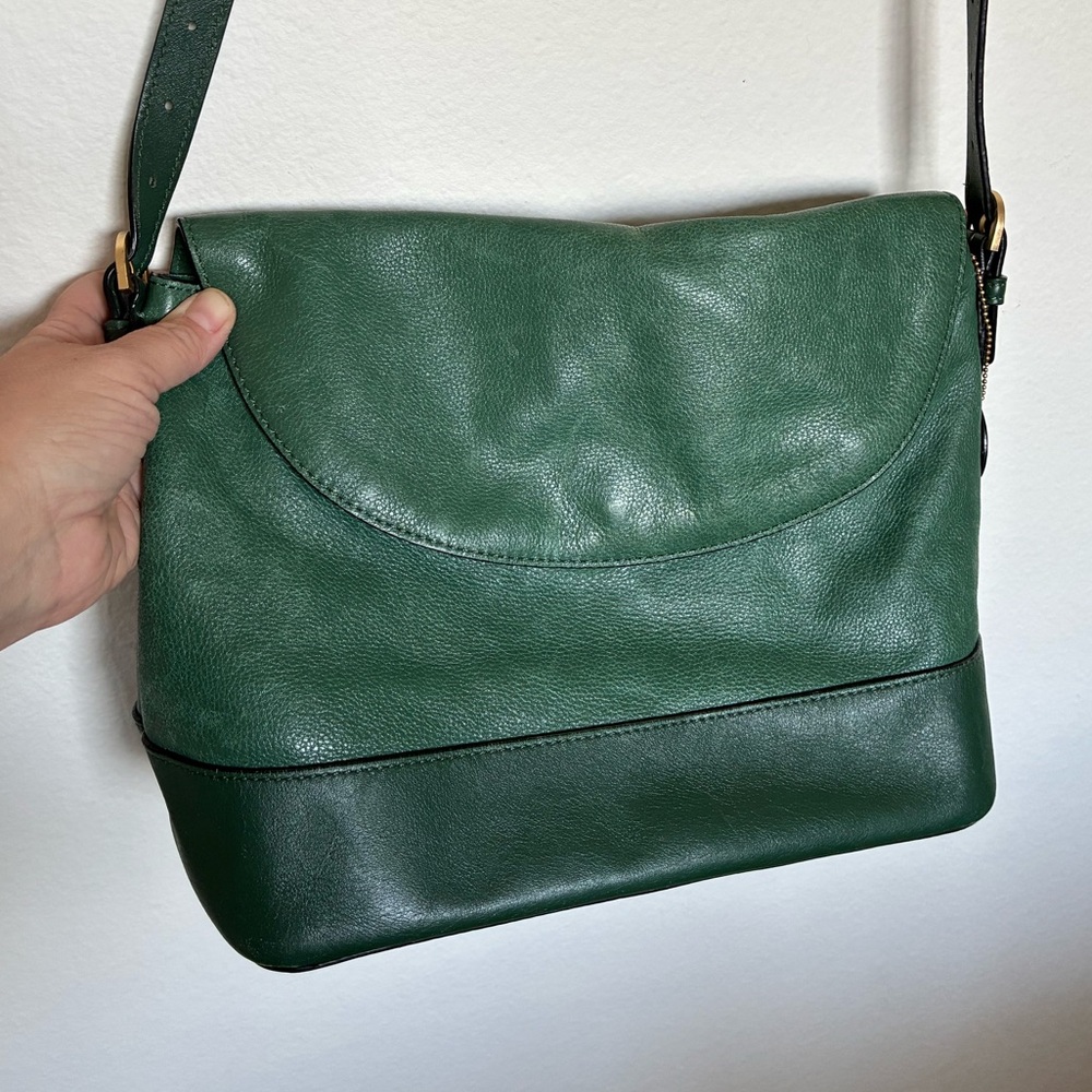 Kate Spade Saturday Forest Green Leather Crossbody Shoulder Bag